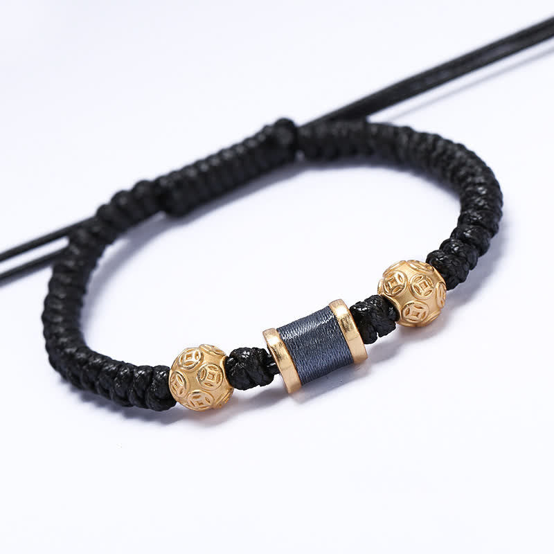 999 Sterling Silver Copper Coin Balance Bracelet for Spiritual Protection