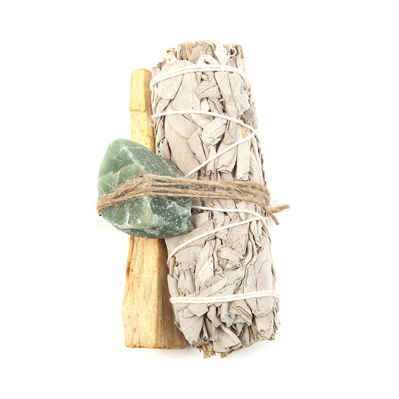 Natural Palo Santo and Crystal Smudge Set for Spiritual Cleansing