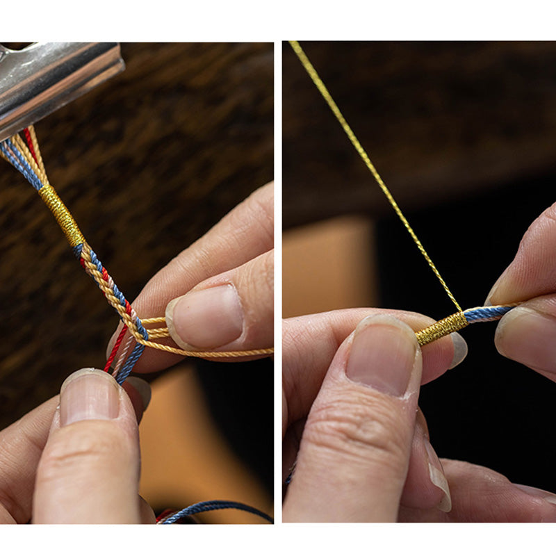 Handmade Dunhuang Peach Blossom Pattern Red String Bracelet