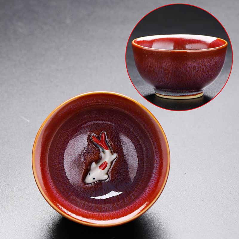Small Koi Fish Kiln Change Jianzhan Ceramic Tea Cup 60ml