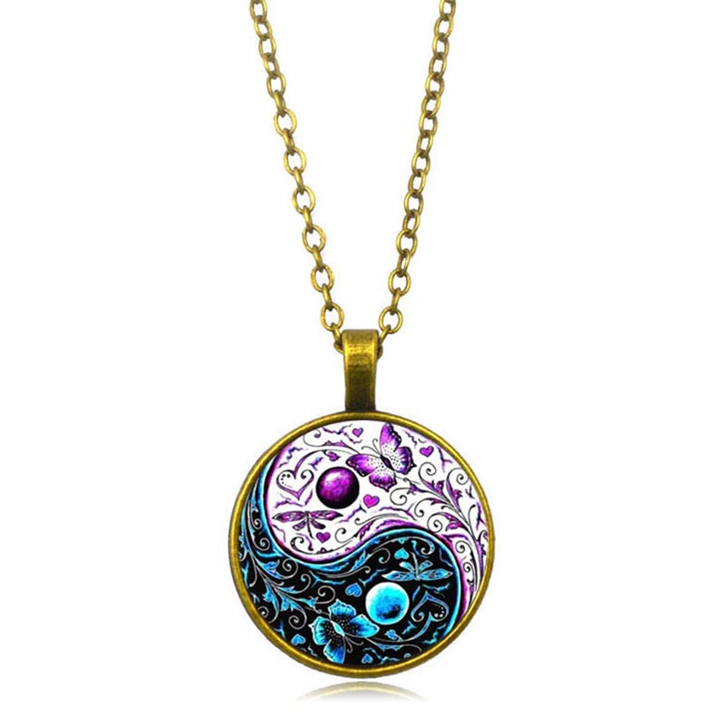 Copper Yin Yang Balance Necklace Pendant Unisex