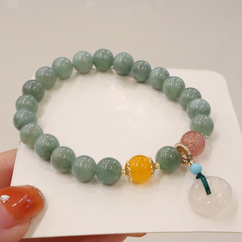 Healing Jade Bracelet with Cyan Jade & Amethyst for Harmony