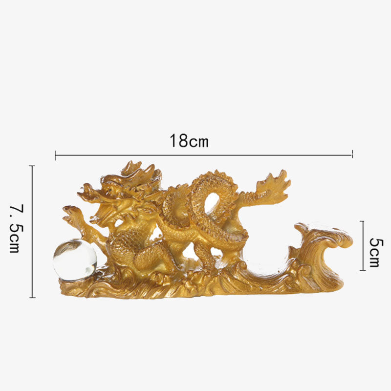 Color Changing Resin Chinese Dragon Figurine for Luck and Success