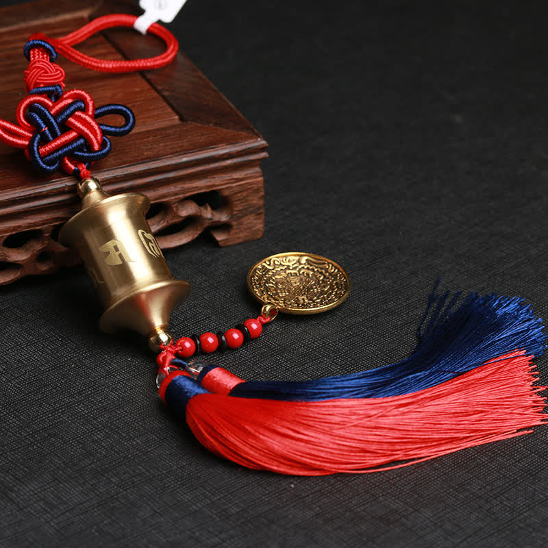 Copper Om Mani Padme Hum Car Hanging Decoration 32cm