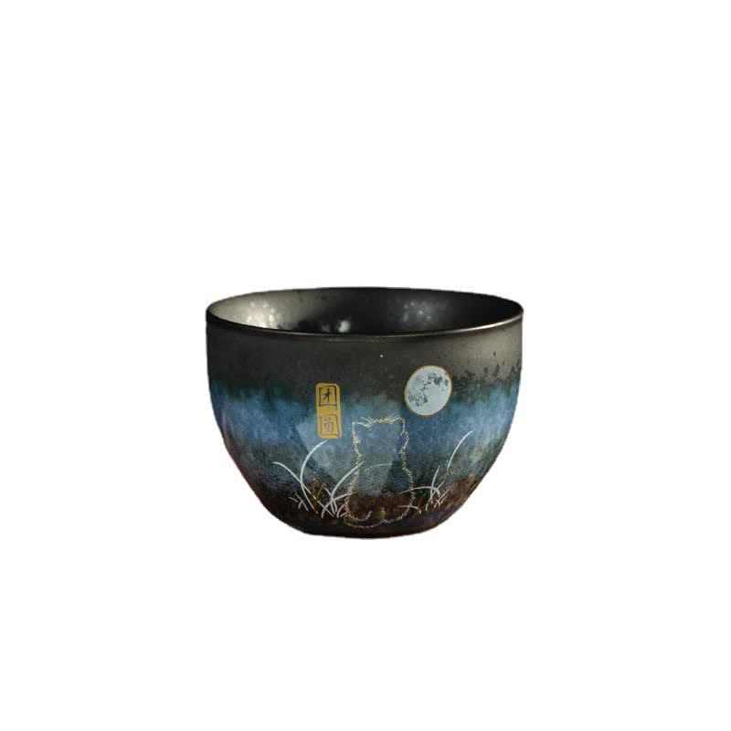 Ceramic Black Cat Tea Cup 140ml - Japanese Tableware