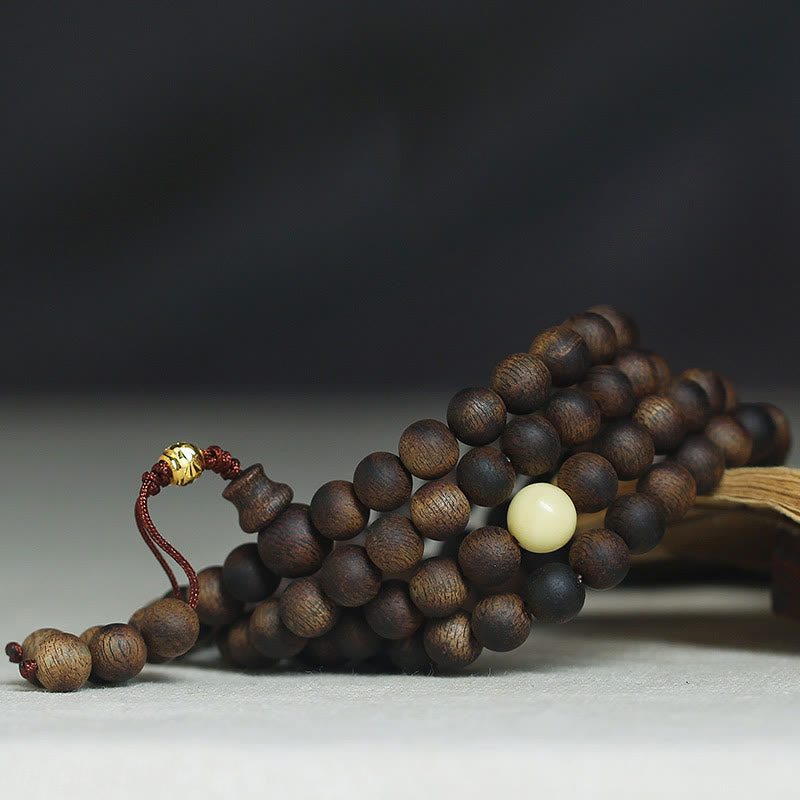 8mm Agarwood Mala Bracelet for Protection & Balance