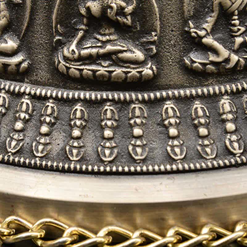 Copper Buddha Dragon Wind Chime Bell 15.5x20.5cm Zen Decor