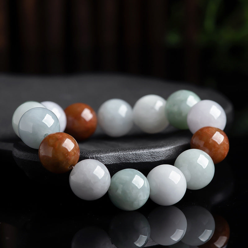 Natural Jade Healing Protection Bracelet with 15 Beads
