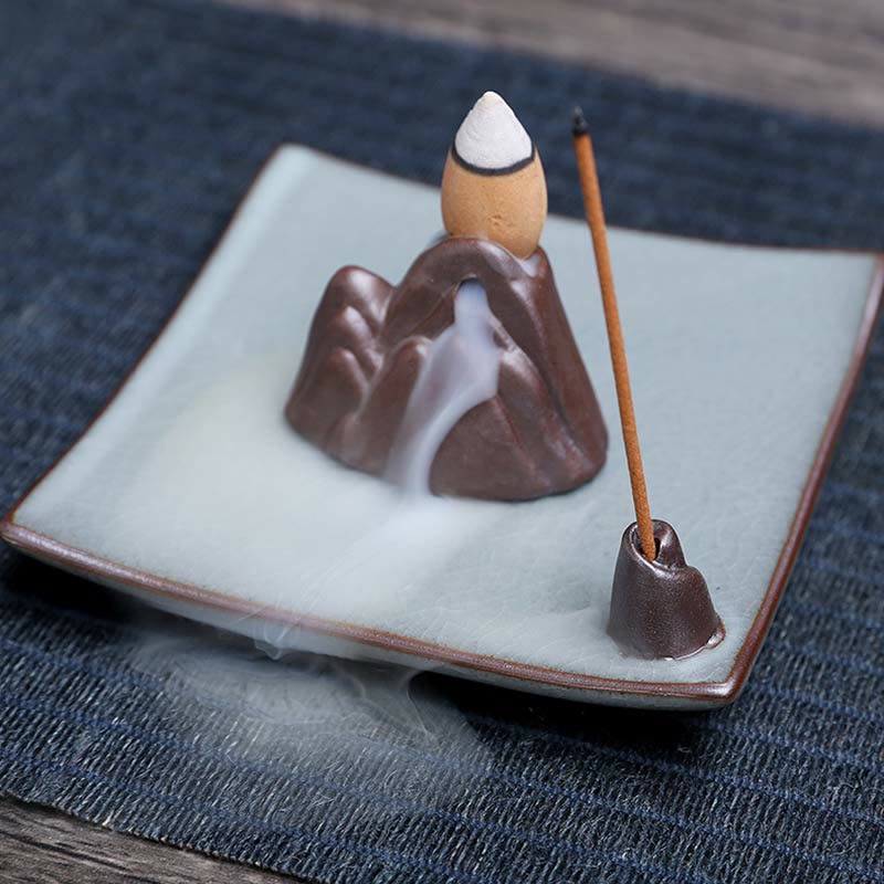 Ceramic Lotus Backflow Incense Burner for Meditation