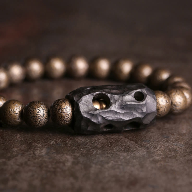 Unisex Ebony Wood Copper Balance Spiritual Bracelet 15cm