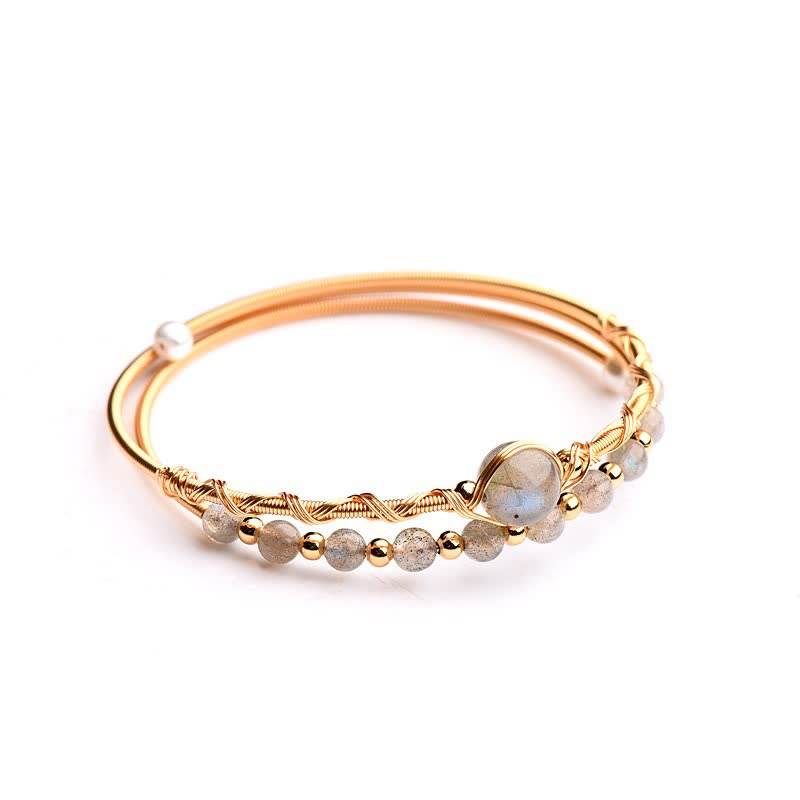 Moonstone Love Bracelet for Calm & Healing in Premium Metal 15-20cm