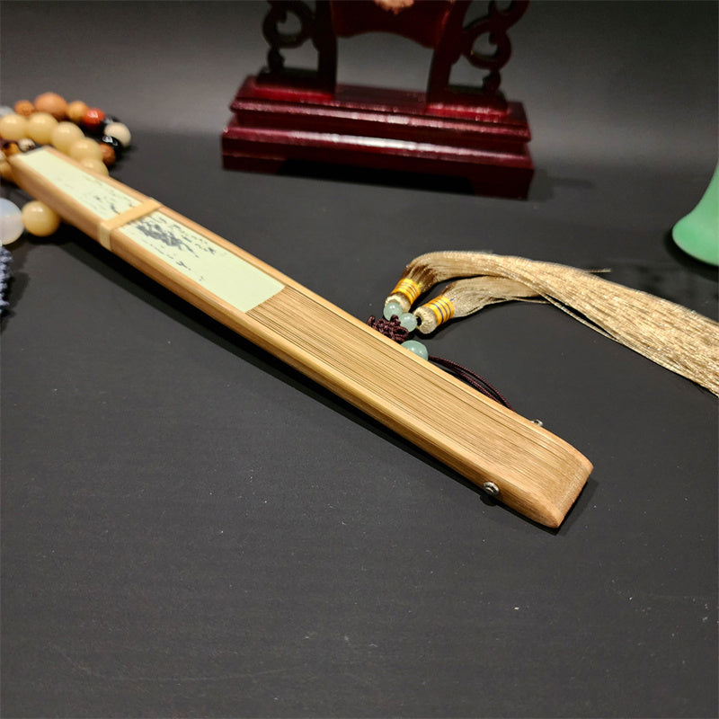 22cm Folding Fan with Panoramic Rivers and Mountains Design