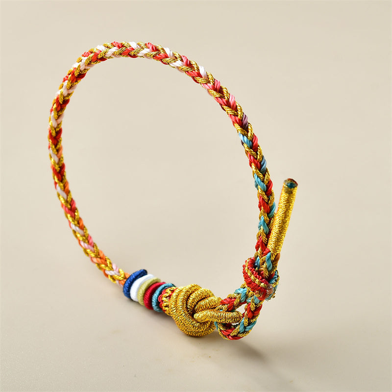 Colorful Gold Red String Bracelet for Healing and Balance