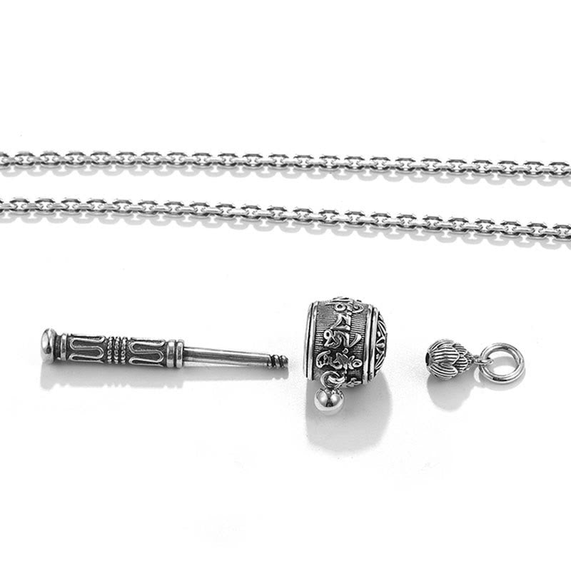 Om Mani Padme Hum Necklace | Tibetan Prayer Wheel Pendant