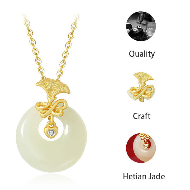 925 Sterling Silver Hetian Jade Prosperity Carnation Flower Necklace