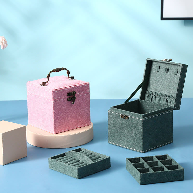 Three-Layer Flannel Jewelry Box Organizer | Zen Decor