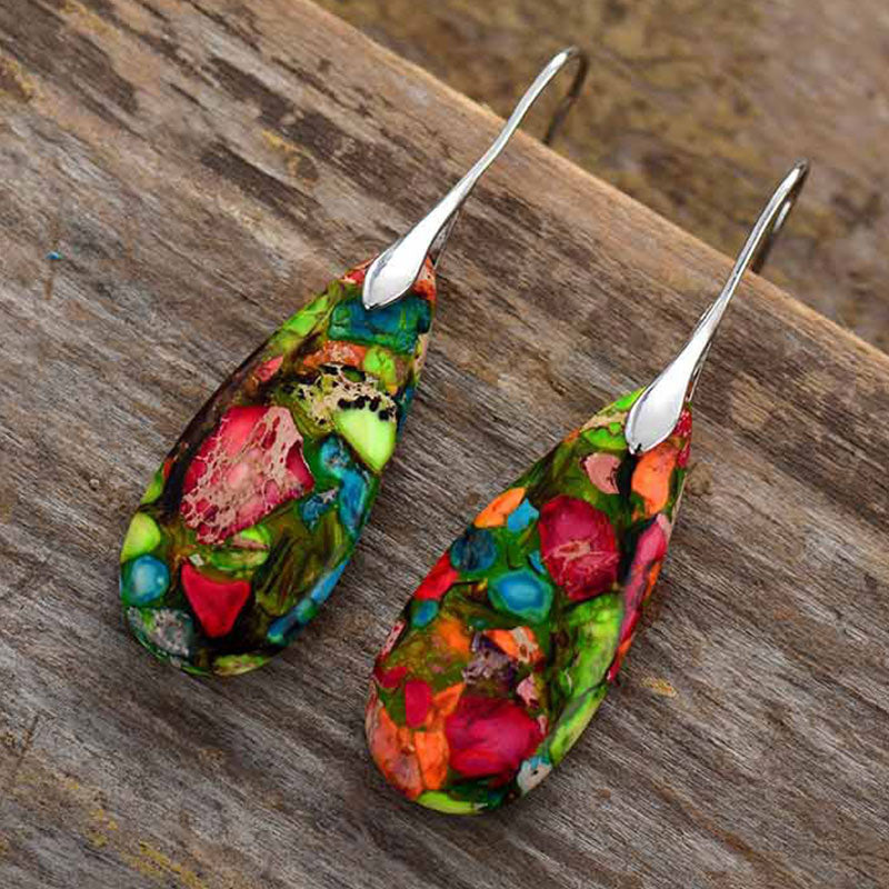 Emperor Stone Spiritual Earrings for Happiness & Balance