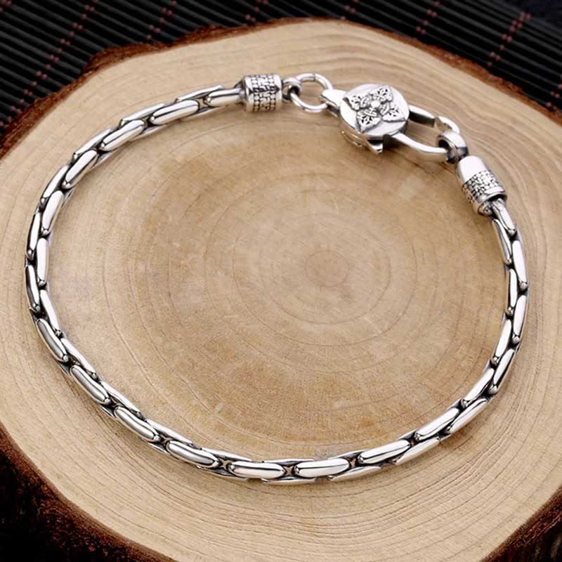 Copper Plated Silver Om Mani Padme Hum Strength Bracelet