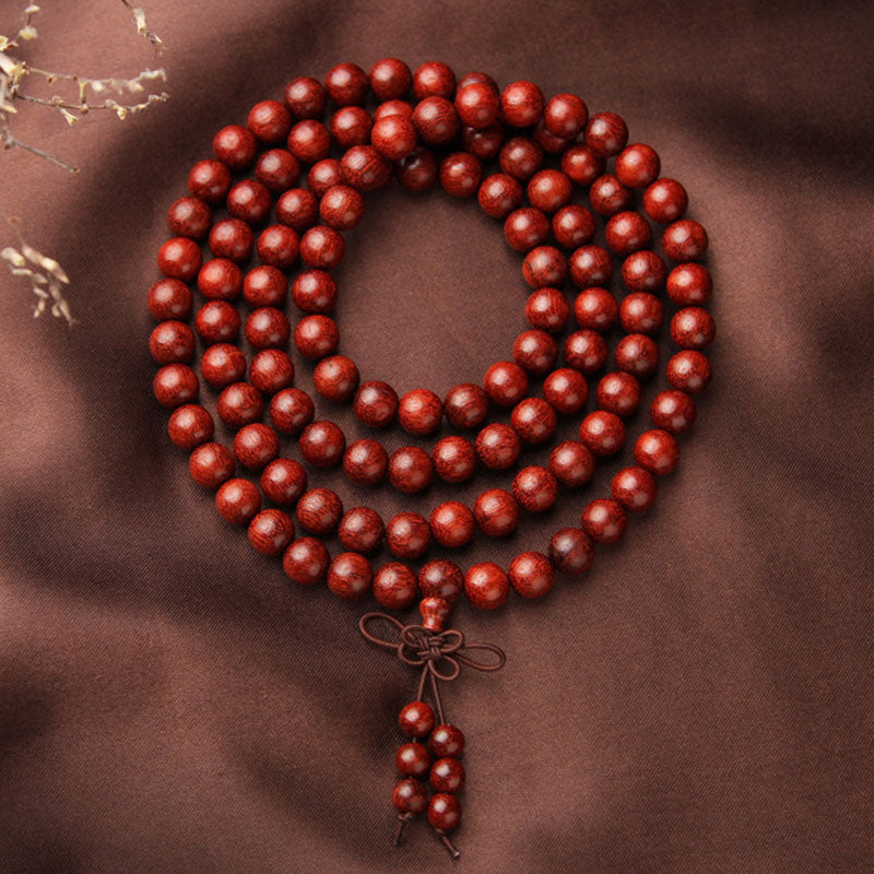 8mm Red Sandalwood 108 Beads Wood Mala Bracelet