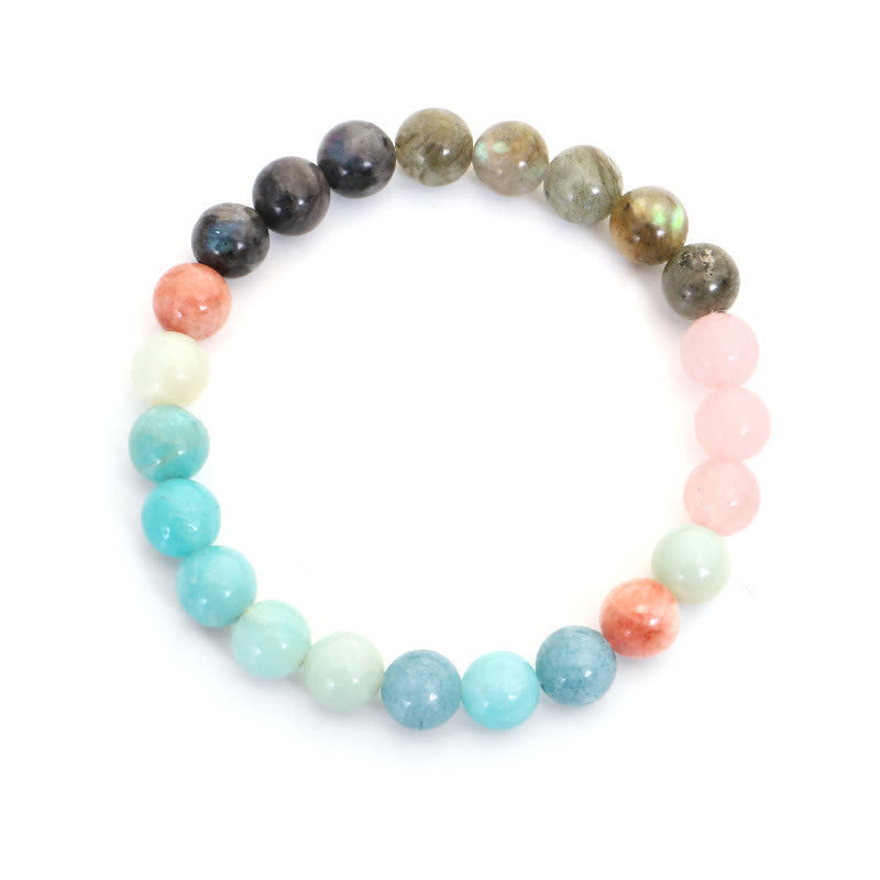 108 Bead Amazonite & Black Glitter Stone Gemstone Mala Bracelet