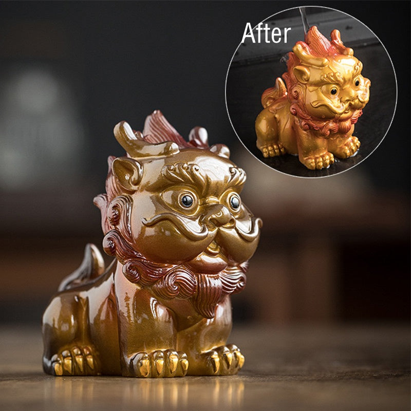 Color Changing PiXiu Resin Tea Pet | Zen Home Decor