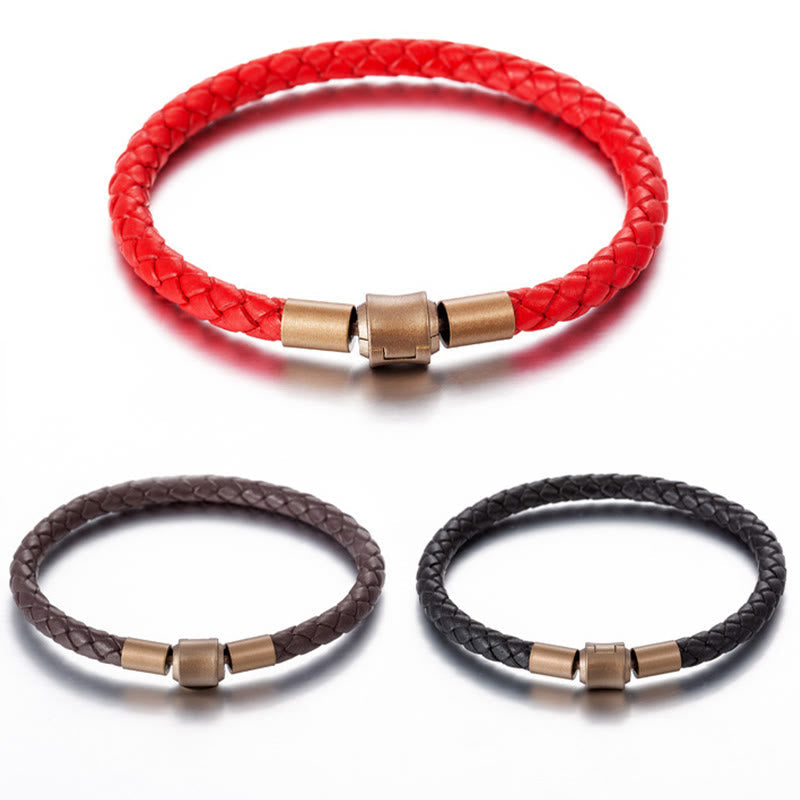 Unisex Vintage Red String Luck Bracelet 4-5mm Leather Rope