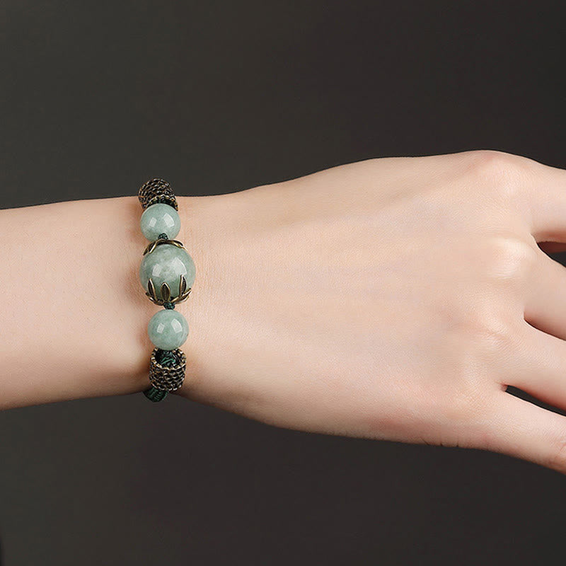 Handmade Green Jade Luck Bracelet | Prosperity & Wellness