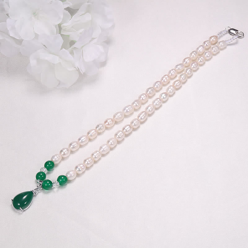 Pearl Waterdrop Necklace 44cm for Calm and Peace