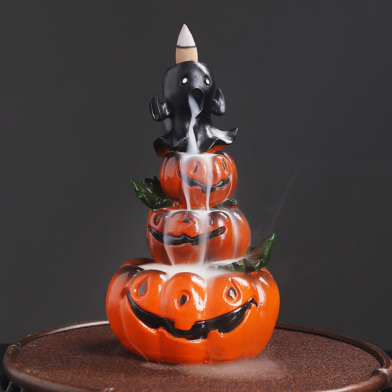 Halloween Pumpkin Resin Backflow Incense Burner Decor