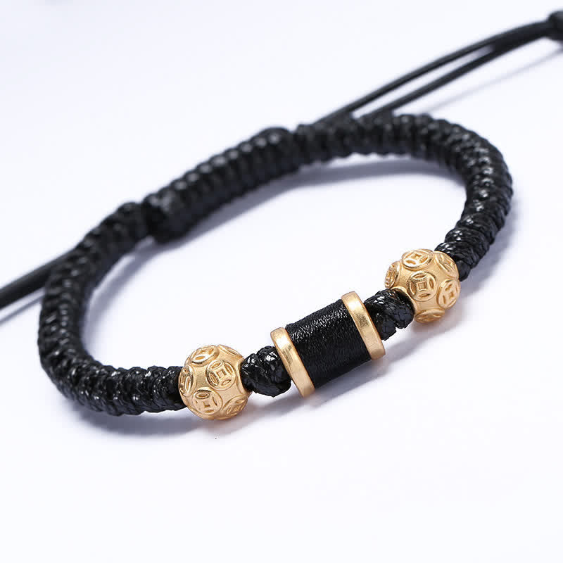 999 Sterling Silver Copper Coin Balance Bracelet for Spiritual Protection