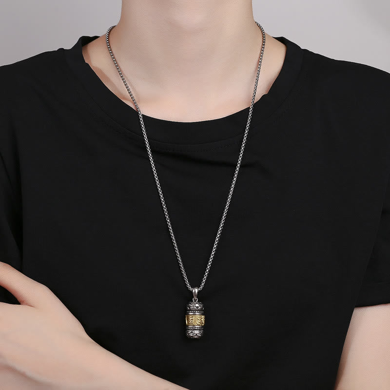 Om Mani Padme Hum Necklace | Leather Cord Spiritual Pendant