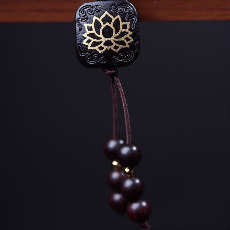 108 Beads Lotus Bracelet | Small Leaf Red Sandalwood Balance