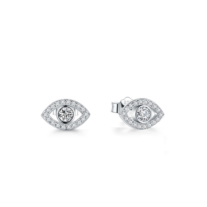 Sterling Silver Evil Eye Protection Stud Earrings