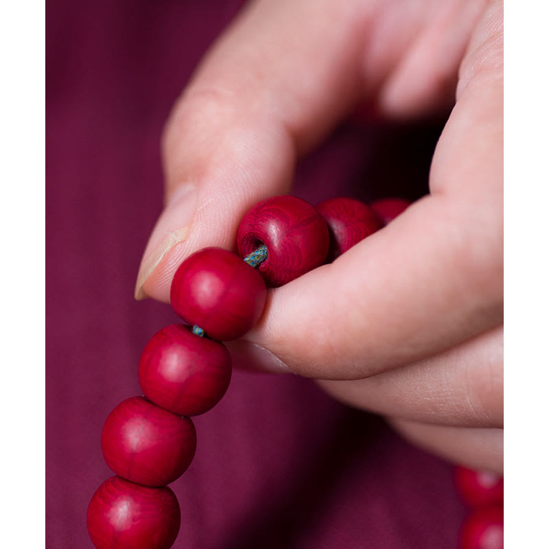 Unisex Abelia Biflora Wood Wrist Mala for Protection & Blessing