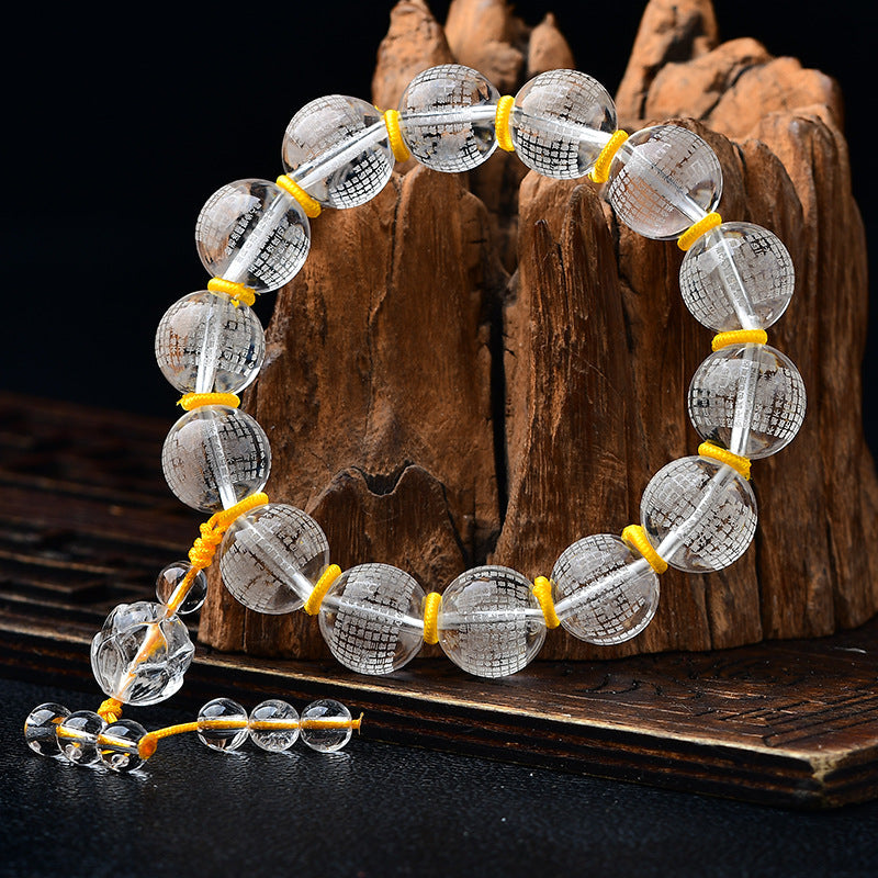 10mm Clear Quartz Bracelet for Meditation and Healing