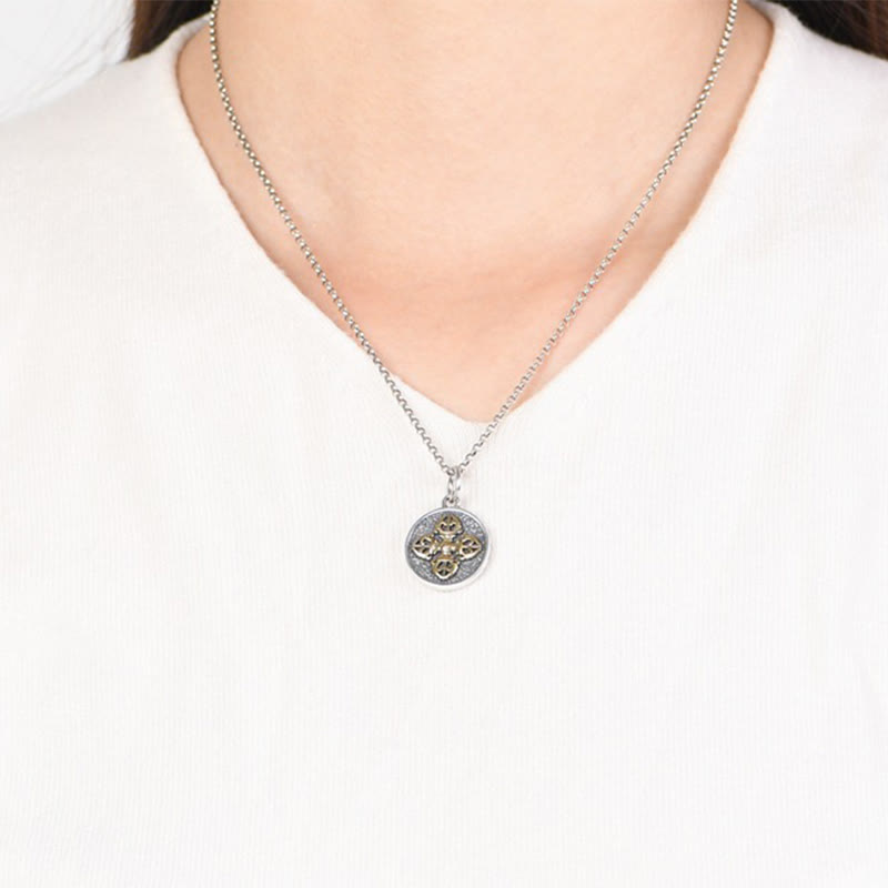 Double Dorje Vajra Necklace | 925 Sterling Silver Spiritual Pendant