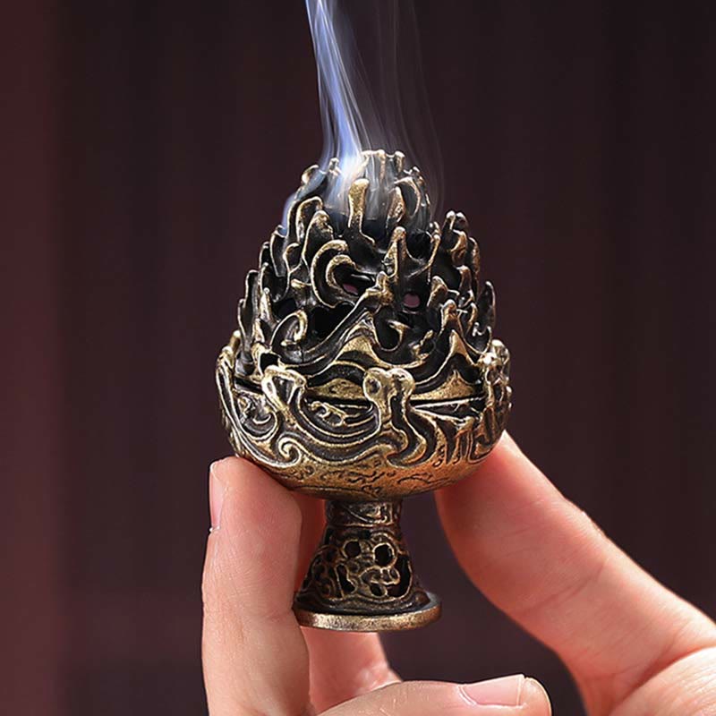 Copper Alloy Tibetan Incense Burner 4.5cm Mini Meditation