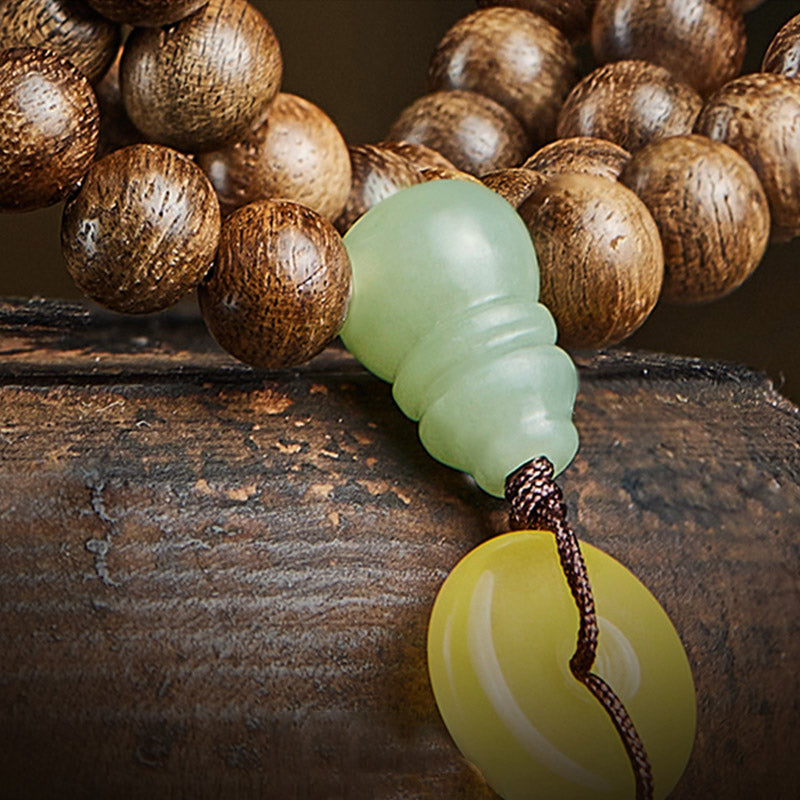 8mm Agarwood Jade Wood Mala Beads Bracelet for Balance