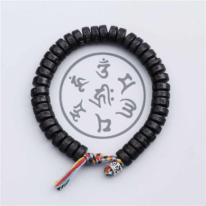 Om Mani Padme Hum Coconut Shell Happiness Bracelet