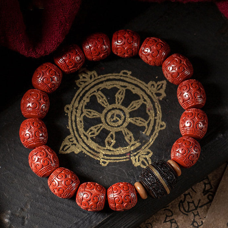 Unisex Cinnabar Ebony Calm Blessing Bracelet