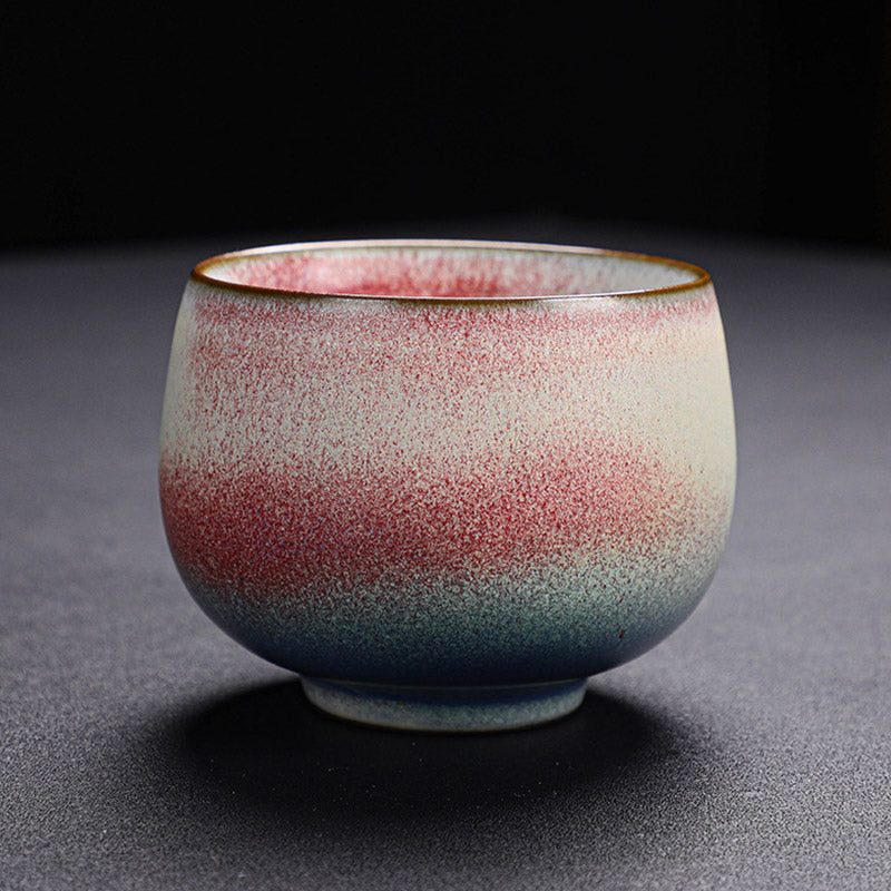 Retro Red Gradient Kiln Ceramic Tea Cup 160ml