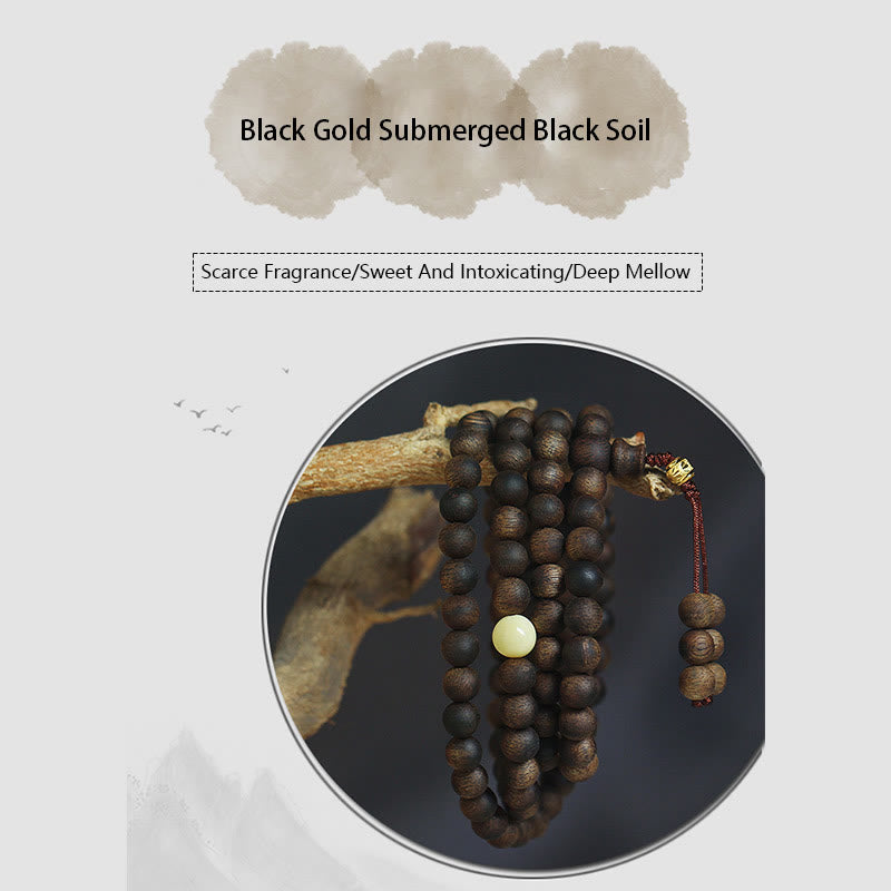 8mm Agarwood Mala Bracelet for Protection & Balance