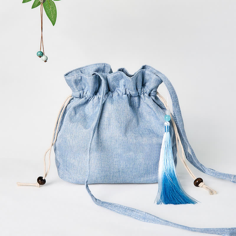 Fairy Deer Cotton Linen Yoga Bag 19x20x10cm