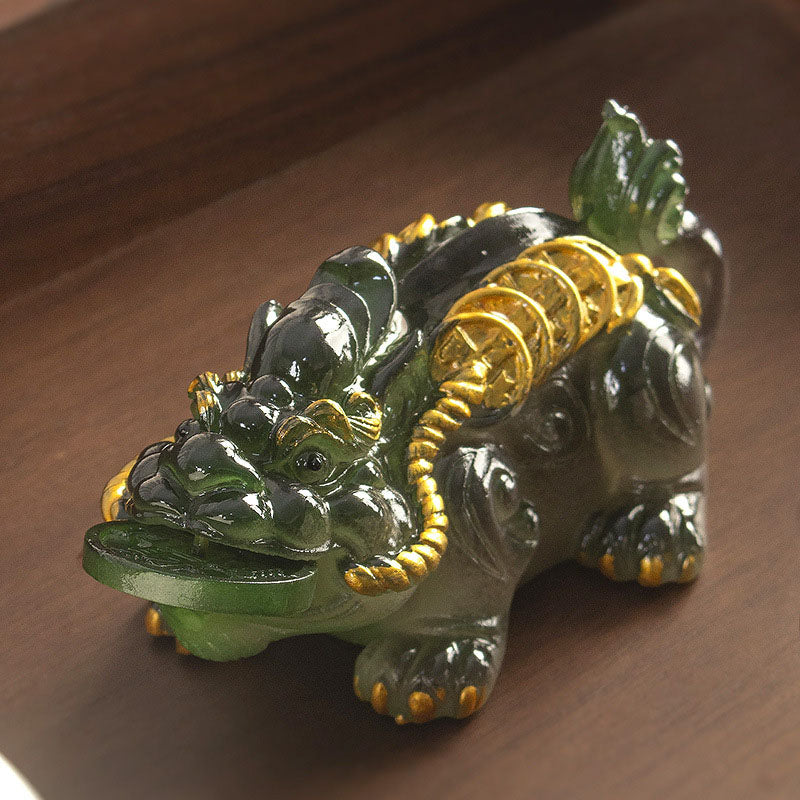 Color Changing Small PiXiu Resin Wealth Figurine 11cm
