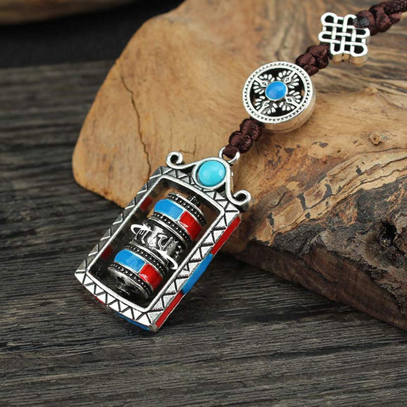 Om Mani Padme Hum Prayer Wheel Keychain | Spiritual Decoration