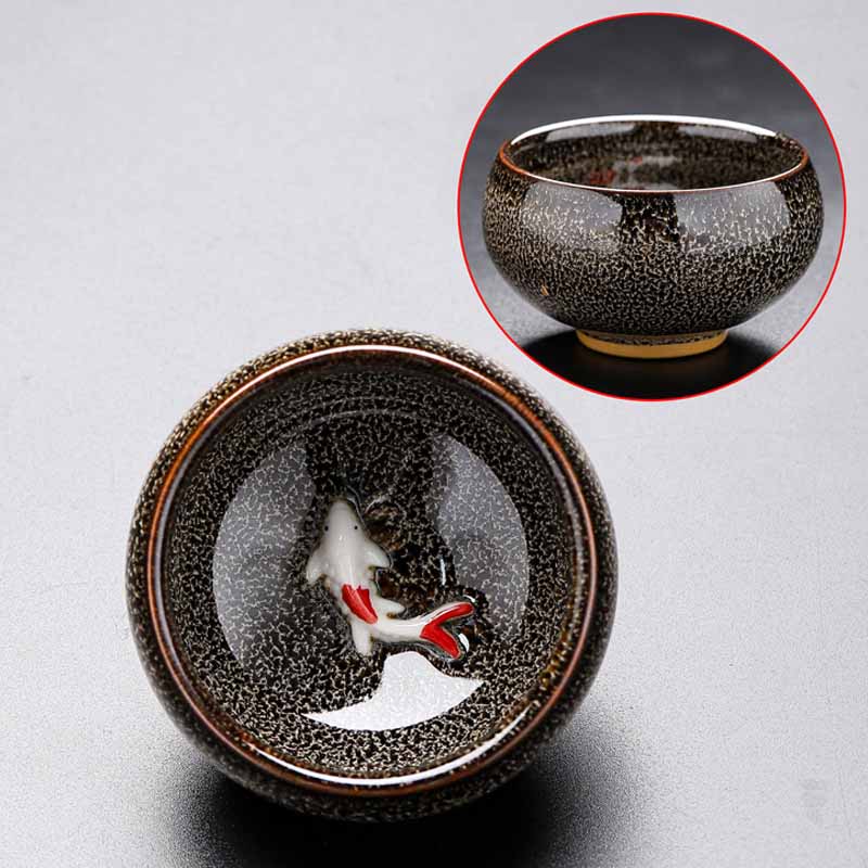 Small Koi Fish Kiln Change Jianzhan Ceramic Tea Cup 60ml
