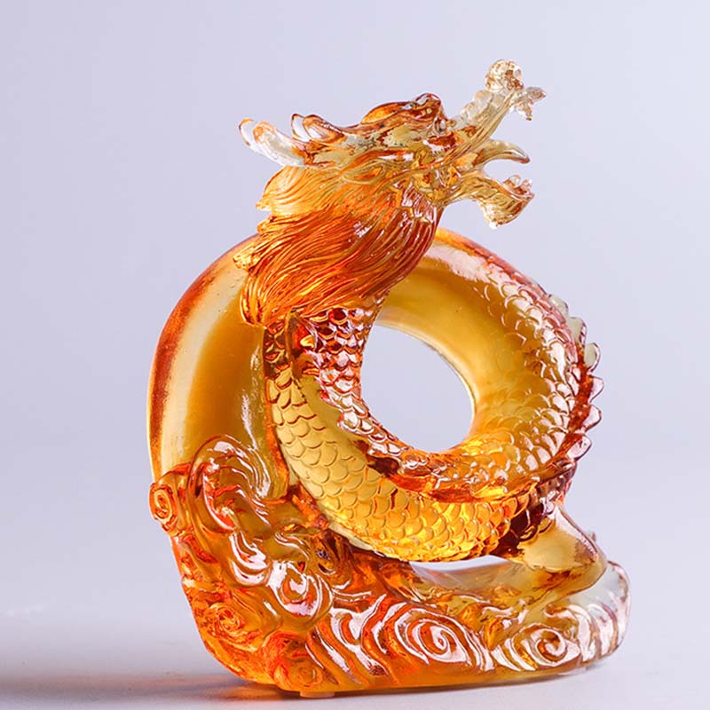 Liuli Dragon Feng Shui Art Piece for Protection & Power