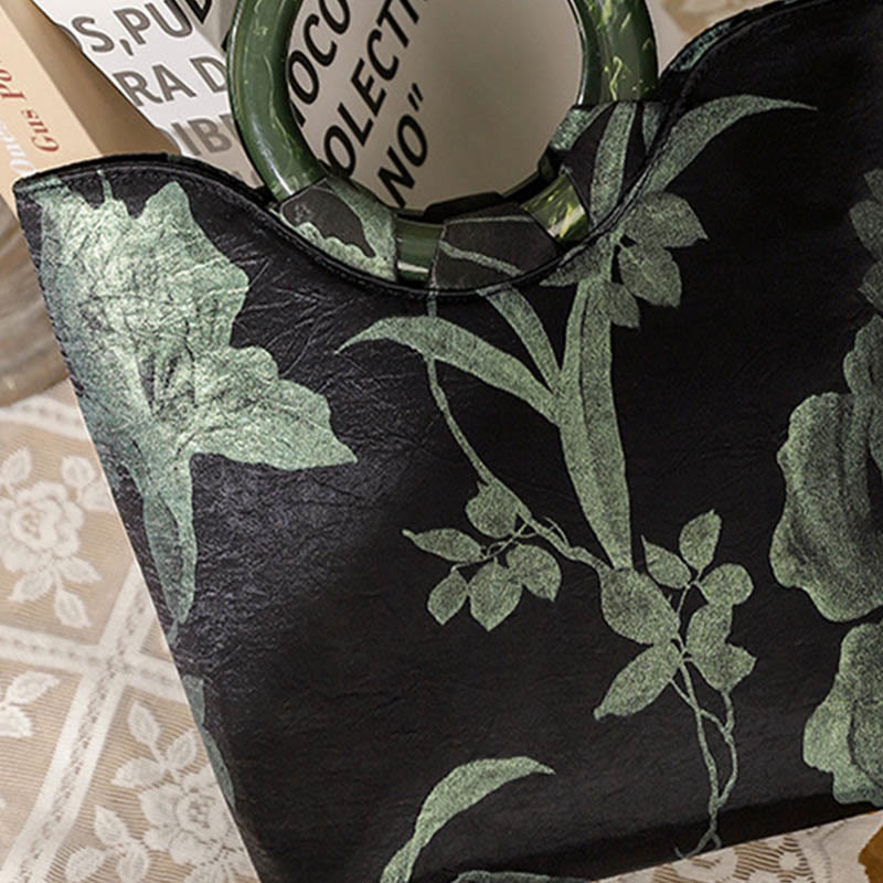 Green Orchids Vintage Handbag | Spiritual Accessories