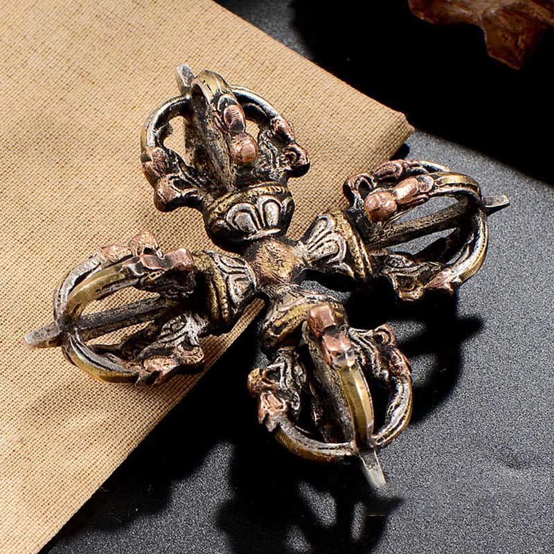 Handmade Copper & Iron Double Dorje Vajra for Meditation