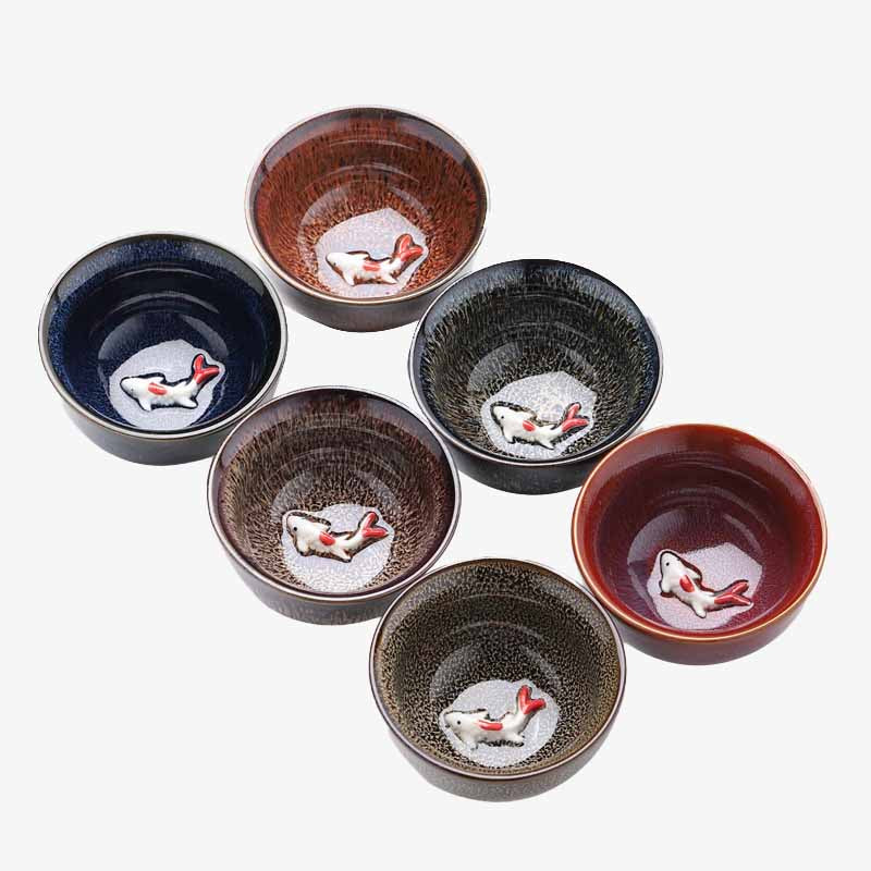 Small Koi Fish Kiln Change Jianzhan Ceramic Tea Cup 60ml